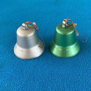 Vintage Christmas Ornaments - Aluminum Bells - Set of 2